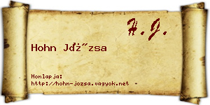 Hohn Józsa névjegykártya